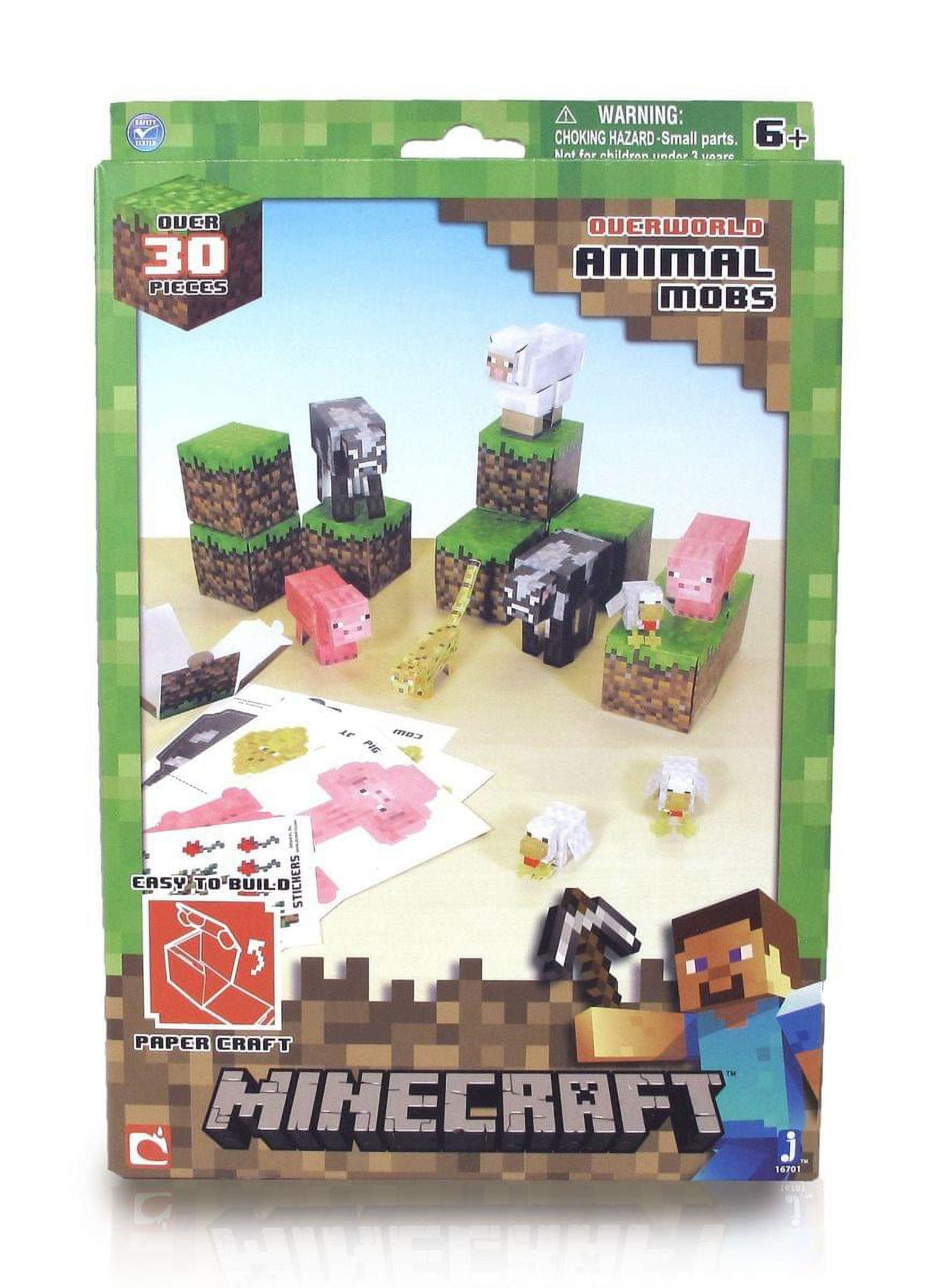 Minecraft Animal Mobs Paper Craft 30pçs Blocos Montar Papel
