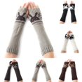 thumbnail image 2 of Winter Arm Sleeves Rabbit Cute Elastic Unisex Thumb Hole Arm Warmers Arm Covers, 2 of 10