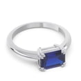 thumbnail image 3 of 2.50 Carat Emerald Cut Blue Sapphire Gemstone Elegant Engagement Ring for Ladies Solid 18K White Gold Size 5 by Diamond-Capitals, 3 of 8