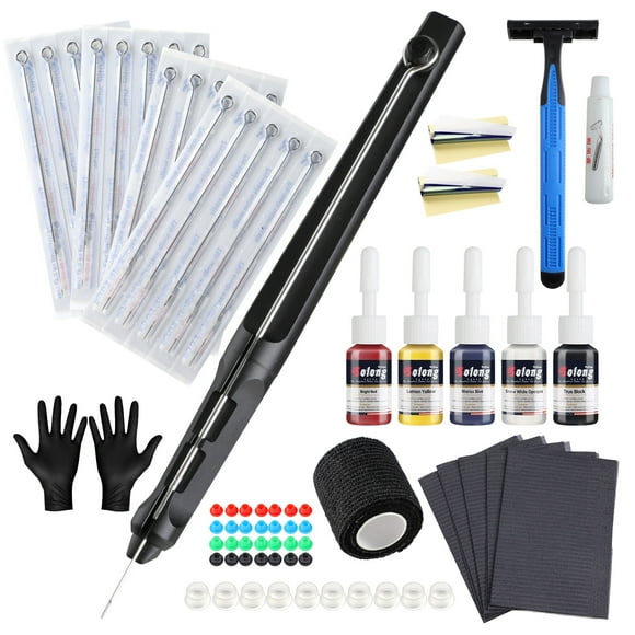 Hand Poke and Stick DIY Kit with Ink Grip Tips Stick and Poke Set for Beginners & Starter