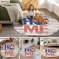 thumbnail image 6 of 4th of July Round Area Rugs Collection 7', Stars Striped Farmhouse American Flag Wood Grain Non Slip Indoor Circular Throw Runner Rug Floor Mat Carpet for Living Room Dining Table Bedroom Nursery, 6 of 9