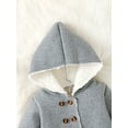 thumbnail image 5 of Bagilaanoe Baby Boy Girl Fleece Hooded Coats Toddler Long Sleeve Double Breasted Jackets 6M 9M 12M 18M 24M 3T Kids Fall Winter Warm Outwear, 5 of 9