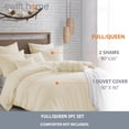 thumbnail image 3 of Swift Home Ultra Soft Crinkled Texture Pre-Washed Duvet Cover & Sham Set, Full/Queen (90"x 90"), Sweet Cream, 3 of 5