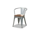 thumbnail image 3 of Baxton Studio Ryland Modern Industrial Grey Metal and Walnut Brown Finished Wood 4-Piece Dining Chair Set, 3 of 8
