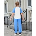 thumbnail image 4 of Arshiner Girls' Casual Sets Short Sleeve T-Shirt Top and Sweatpants with Pockets, 4 of 6