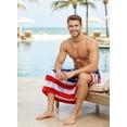 thumbnail image 5 of HAPPY BAY Men's Patriotic 4th of July American USA Flag Swimwear Summer Sarong Swim Trunk Long Pareo Beach Wrap for Men One Size Pearl, Stars and Stripes For Dad, 5 of 6