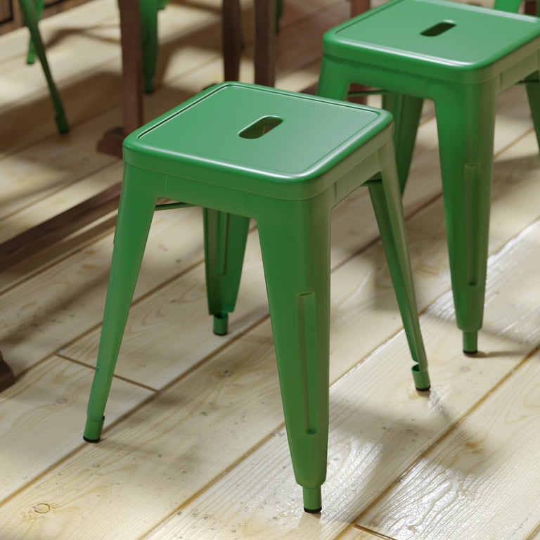 Green metal stool sales
