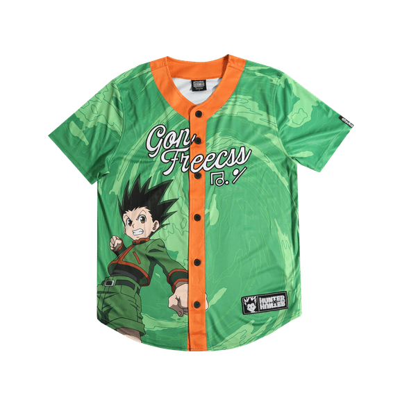 Hunter X Hunter Gon Freecss Short Sleeve Green Baseball Jersey-XXL