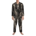 thumbnail image 3 of Lsque Vintage Ram Pilot Pattern Long Sleeve Pajama Set for Men - Soft 2-Piece Sleepwear and Loungewear Set with Pockets, Comfy Nightwear-X-Large, 3 of 7