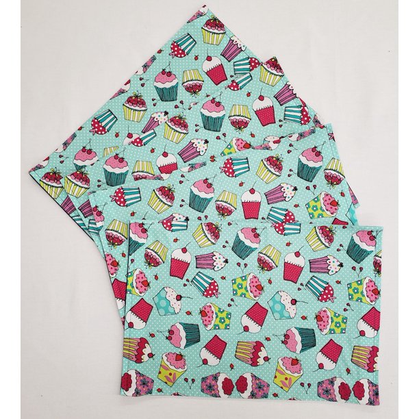 Teal Cupcake Placemats by Penny's Needful Things (Rectangle Set of 4