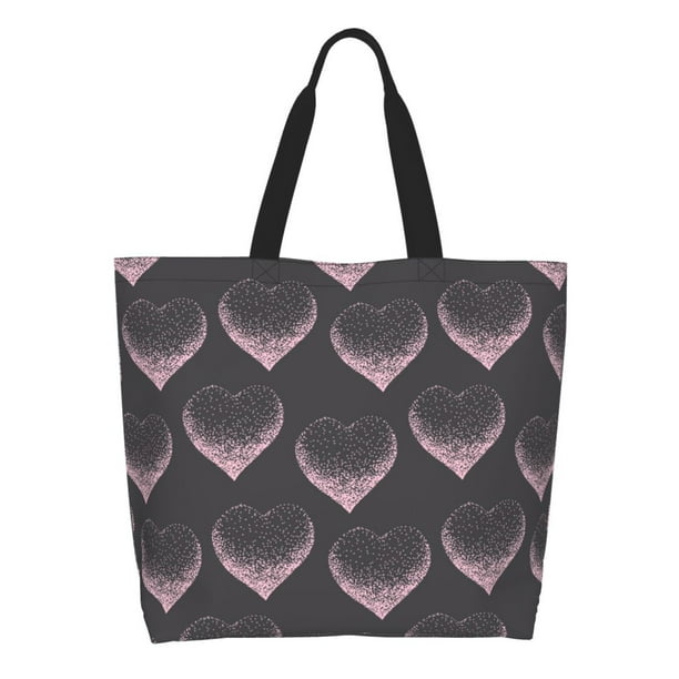 Disketp pink hearts Bolsa Tote Estampada para Mujer, Bolso de Hombro y de Mano para Compras y Viajes