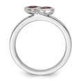 thumbnail image 5 of Auriga Fine Jewelry 925 Sterling Silver Pink Tourmaline Double Heart Ring Size 6 for Women, 5 of 6
