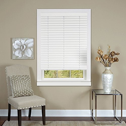Achim Home Furnishing: Cordless Madera Falsa 2" White Wood Plantation Blind - 39" Width x 64" Length