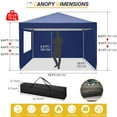 thumbnail image 4 of SANOPY 10 x 10 FT Pop Up Canopy Tent with 3 Sidewalls, Easy Up Canopy 10x10 Waterproof Commercial Outdoor Gazebo Portable Shelter Instant Tents for Parties,Backyard,Flea Market, 4 of 6