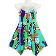 thumbnail image 2 of Girls Dress Halter Color Block Print Hanky Hem 7 Years, 2 of 5