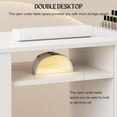 thumbnail image 4 of 55 Inch Nail Desk for Nail Tech, White Manicure Table Nail Station with Foldable Tray & Trash Bag Holder, Wrist Cushion, Lockable Wheels, Nails Table for Nail Beauty Salon Spa（White）, 4 of 10