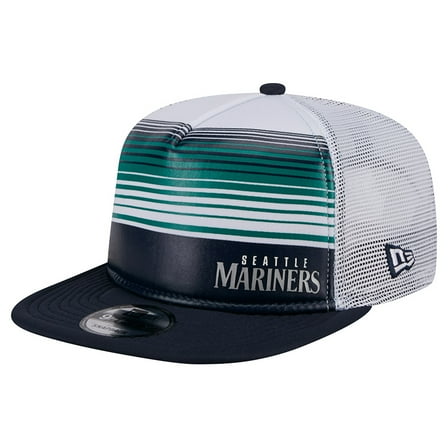 Men's New Era White Seattle Mariners Team Horizon 9FIFTY A-Frame Trucker Snapback Hat