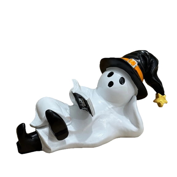 Halloween Ghost Figurine, Molded Material, For Mantel, Shelf And Desk Decor, Holiday Tabletop Home Decoration