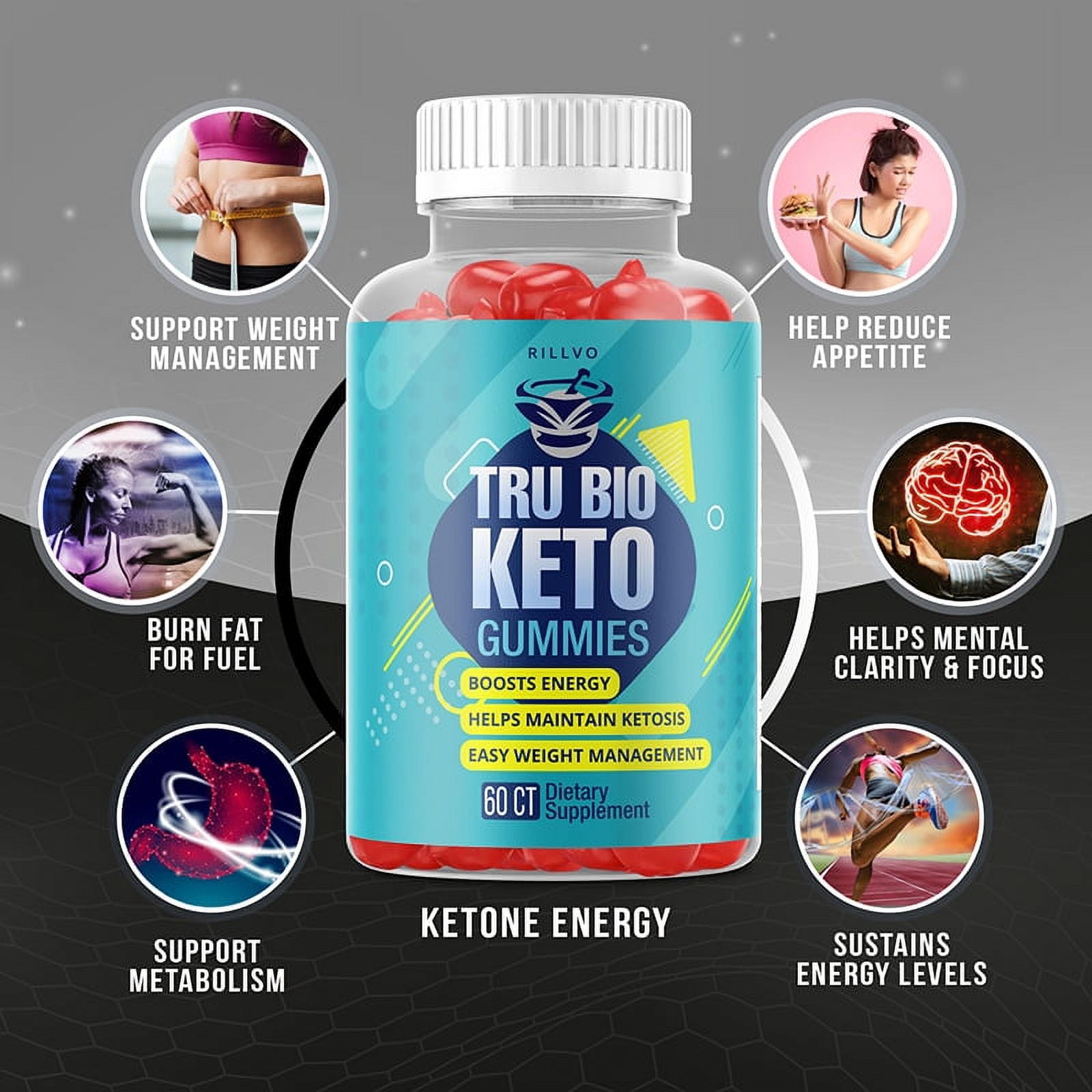 (5 Pack) TruBio Keto Gummies - Tru Bio ACV Gummy’s - Supplement for Weight Loss - Energy & Focus Boosting Dietary Supplements for Weight Management & Metabolism - 300 Gummies