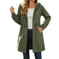 thumbnail image 5 of VSSSJ Women's Zip Up Long Hoodie Jacket Fall Casual Long Sleeve Adjustable Drawstring Waist Hooded Sweatshirt Outerwear with Pockets Army Green M, 5 of 7