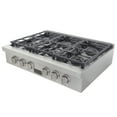 thumbnail image 6 of 36 in. Natural Gas Range Top in Stainless Steel with Classic Silver Knobs, 6 of 14