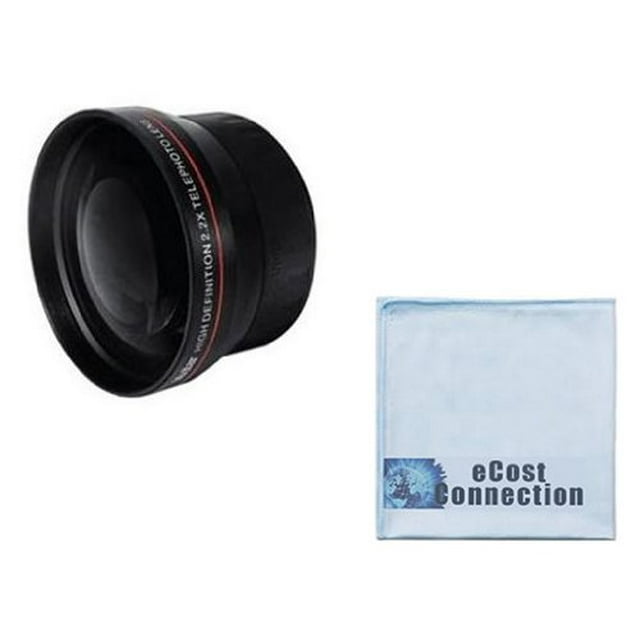 67mm Telephoto Lens For Sony, Panasonic , Canon, JVC, Samsung, Nikon DSLR Cameras / Camcorders & an eCostConnection Microfiber Cloth