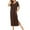 Brown, variant on Lolmot Long Cotton Nightgown For Women Ultra-Soft Short Sleeve Nightshirt Outer Wearing Sleepwear With Pocket