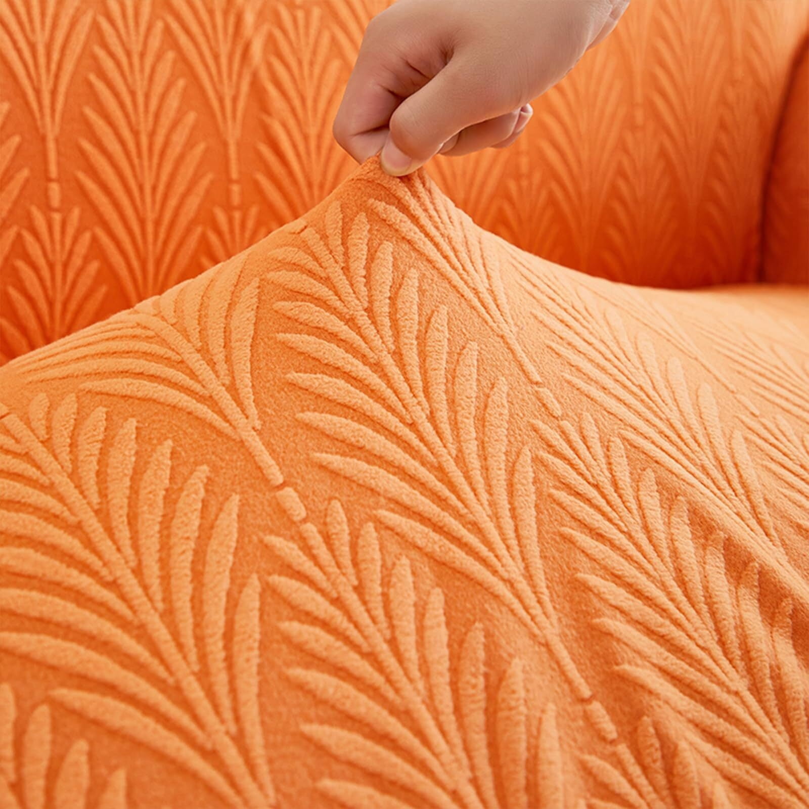 LKJYER Stretch Sofa Couch Slipcover with Skirt, Non-Slip Jacquard Universal Soft Sofa Cover with Elastic Bottom, Pet Proof Washable Breathable Furniture Protector for Living Room,