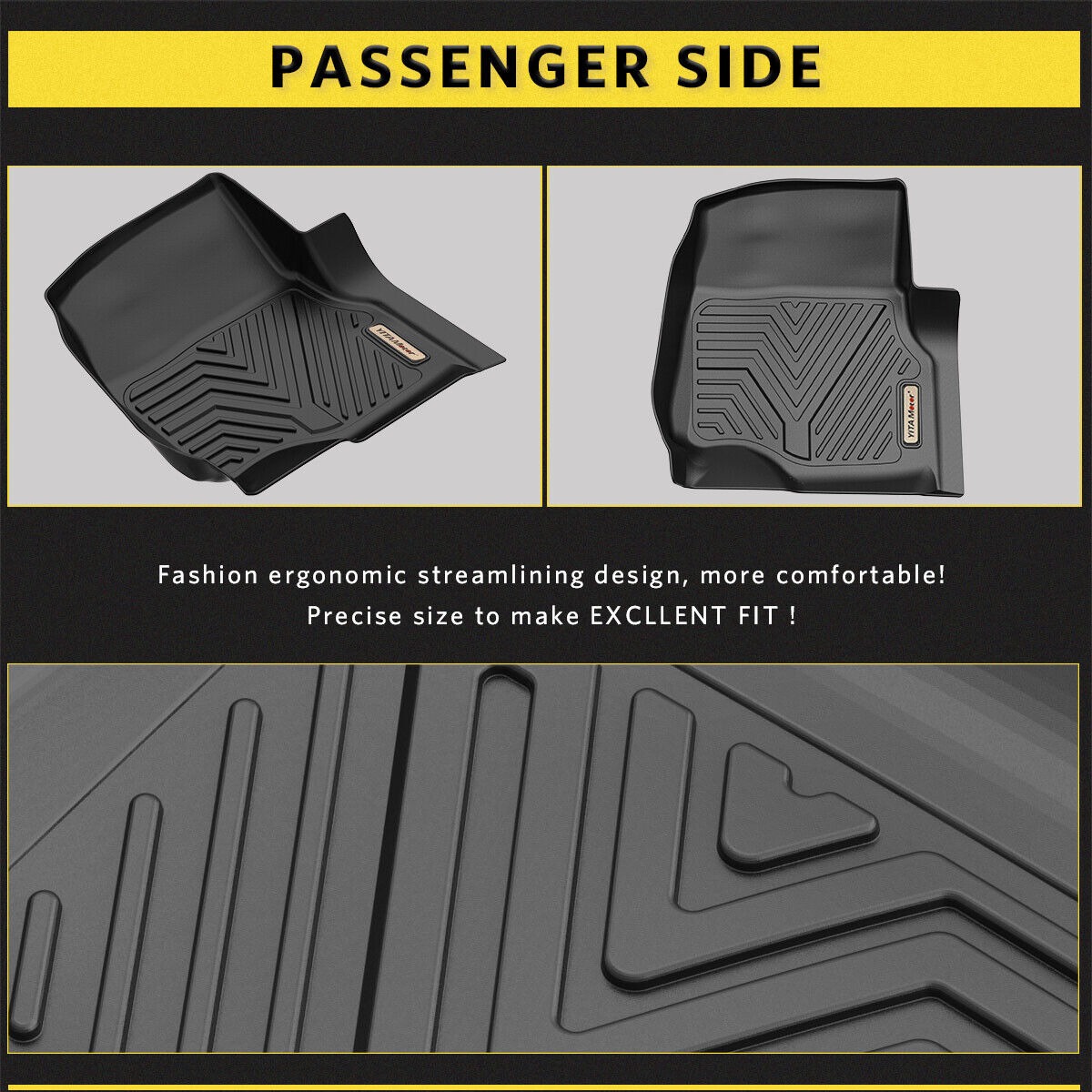 RVNI Floor Mats for 2015-2023 2024 Ford F-150 SuperCrew Cab, 1st & 2nd Row All Weather Protection