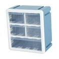 thumbnail image 1 of Organizador de cajones pequeño para escritorio, caja organizadora de almacenamiento con cajones transparentes para escritorio 5 celosías, 1 of 9