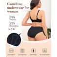 thumbnail image 3 of Aijolen Women's High Waisted Underwear Camel Proof Seamless No Show Yoga Workout Briefs 5 Pack(S,Black), 3 of 6