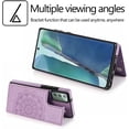 thumbnail image 3 of Design for Samsung Galaxy Note 20 5G Wallet Phone Case with Tempered Glass Screen Protector Credit Card Holder Slot PU Leather Stand Kickstand Magnetic Flip Protective Cover Cases Purple, 3 of 12
