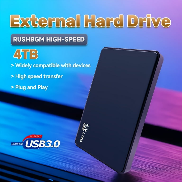 4TB High-Speed USB Portable HDD – Tool-Free Install, ExFAT