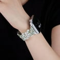 thumbnail image 5 of KOMI Compatible with Apple Watch Band 42mm 44mm 45mm 46mm 49mm 38mm 40mm 41mm Light-Weight Butterfly Link Fashion Replacement Resin Strap for iWatch 10/9/8/7/6/5/4/3/2/1Ultra SE White+Green, 5 of 6