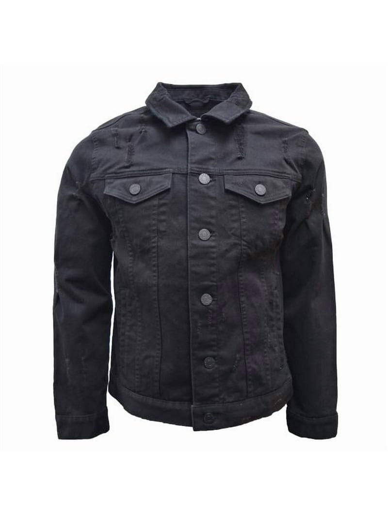 X RAY Men's Denim Jacket, Washed Ripped Distressed Flex Stretch