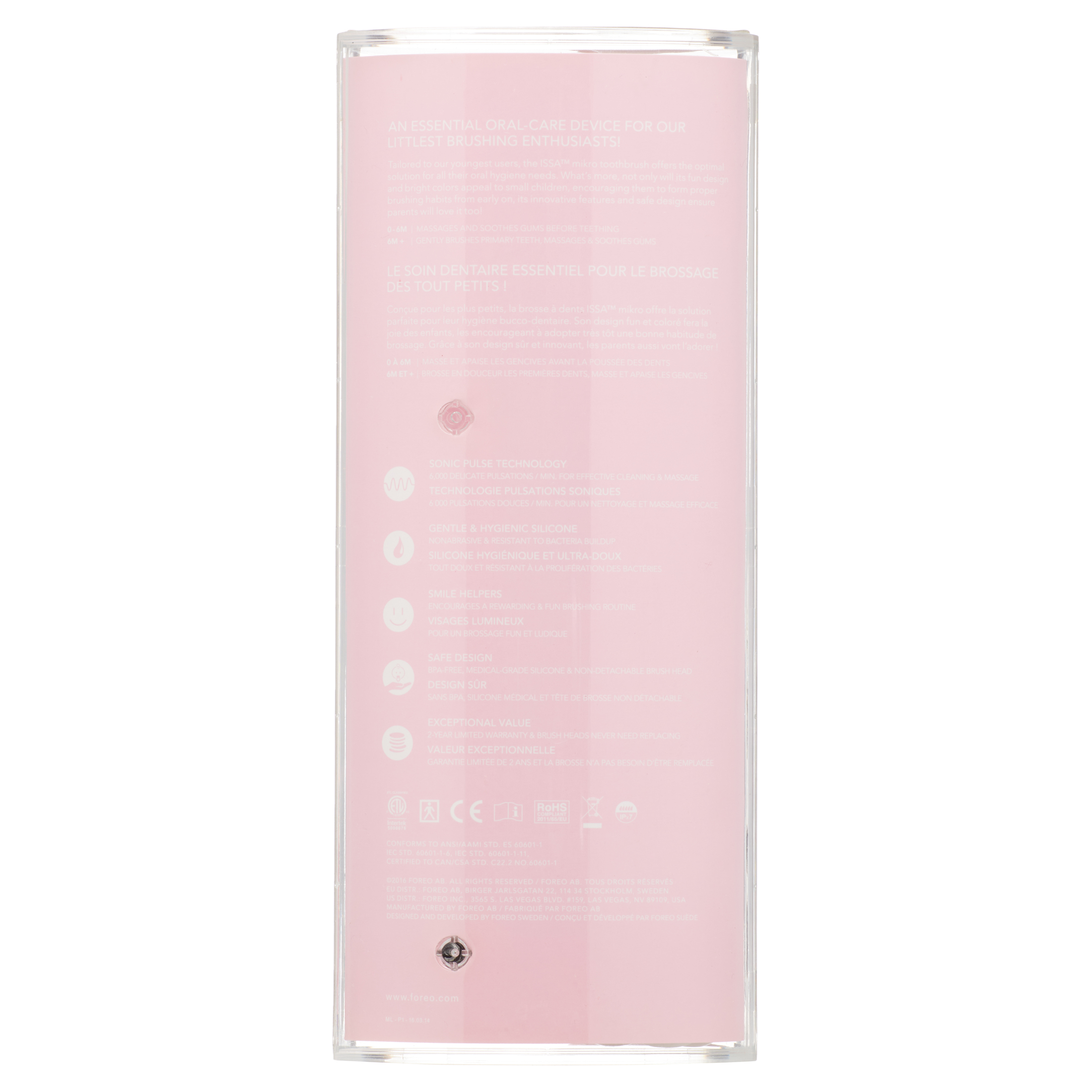 Foreo ISSA mikro Baby Electric Toothbrush, Pearl Pink - image 3 of 8
