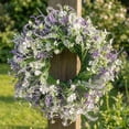 thumbnail image 1 of Multicolor Artificial Flower Wreath 18 Inch Spring Summer Door Wall Window Decor, Lifelike Plastic, Indoor Outdoor, Courtyard Porch, Wedding Anniversary, Easy Clean, Gift-Ready, 1 of 7