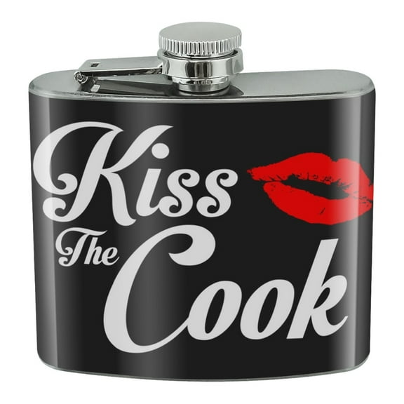 Kiss the Cook Stainless Steel 5oz Hip Drink Kidney Flask