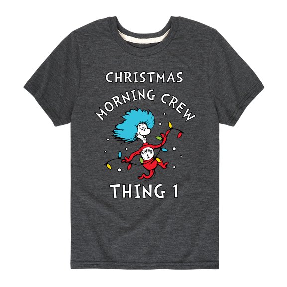 Cat in the Hat - Christmas Morning Crew Thing 1 - Toddler And Youth Short Sleeve Graphic T-Shirt