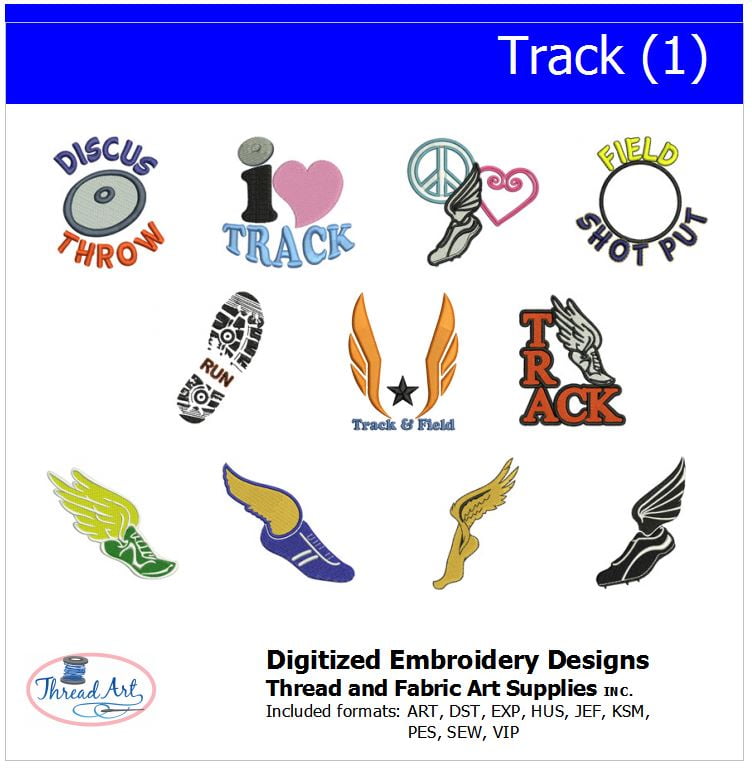 Track(1) Embroidery Designs All Popular Formats Included Loaded on