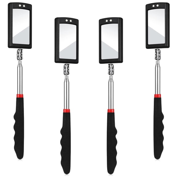 Espejo de inspección telescópico BBTO con luz LED, 4 piezas