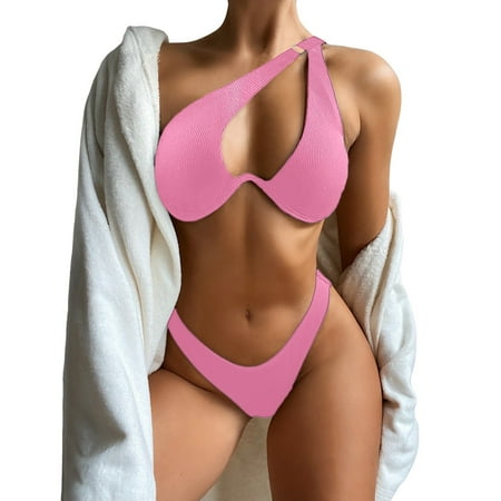 Sngxgn Women Two Piece Swimsuits High Waisted Bikini Set Tummy Control Ruched Tie Knot Bathing Suits(Red S)