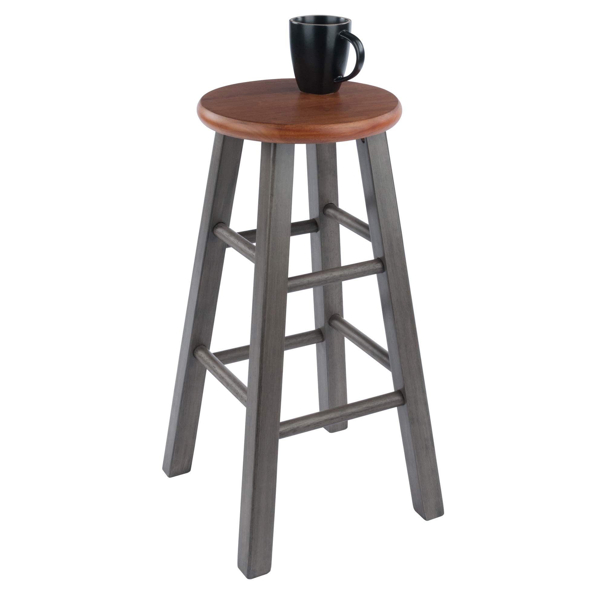 Winsome Wood Ivy 24" Counter Stool, Rustic Gray & Teak Finish - image 2 of 3