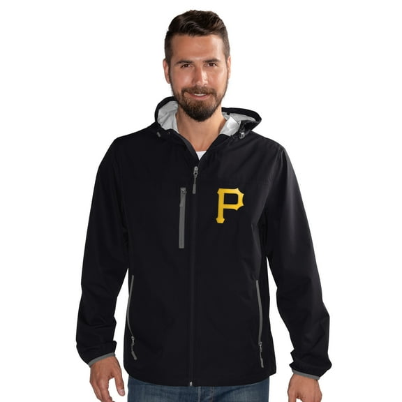 Men's-G-III Sports by Carl Banks  Black Pittsburgh Pirates Double Play Hooded Lightweight Full-Zip Jacket