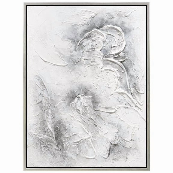 Abstract Whispers Heavily Textured Hand Painted Framed Canvas Wall Art