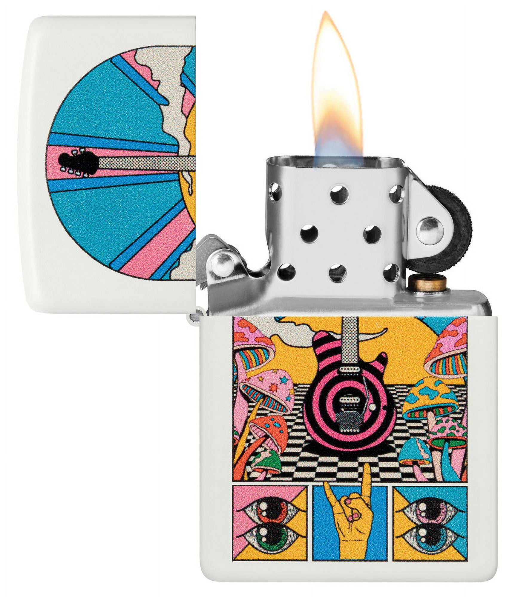 Zippo Retro Music Design White Matte Pocket Lighter