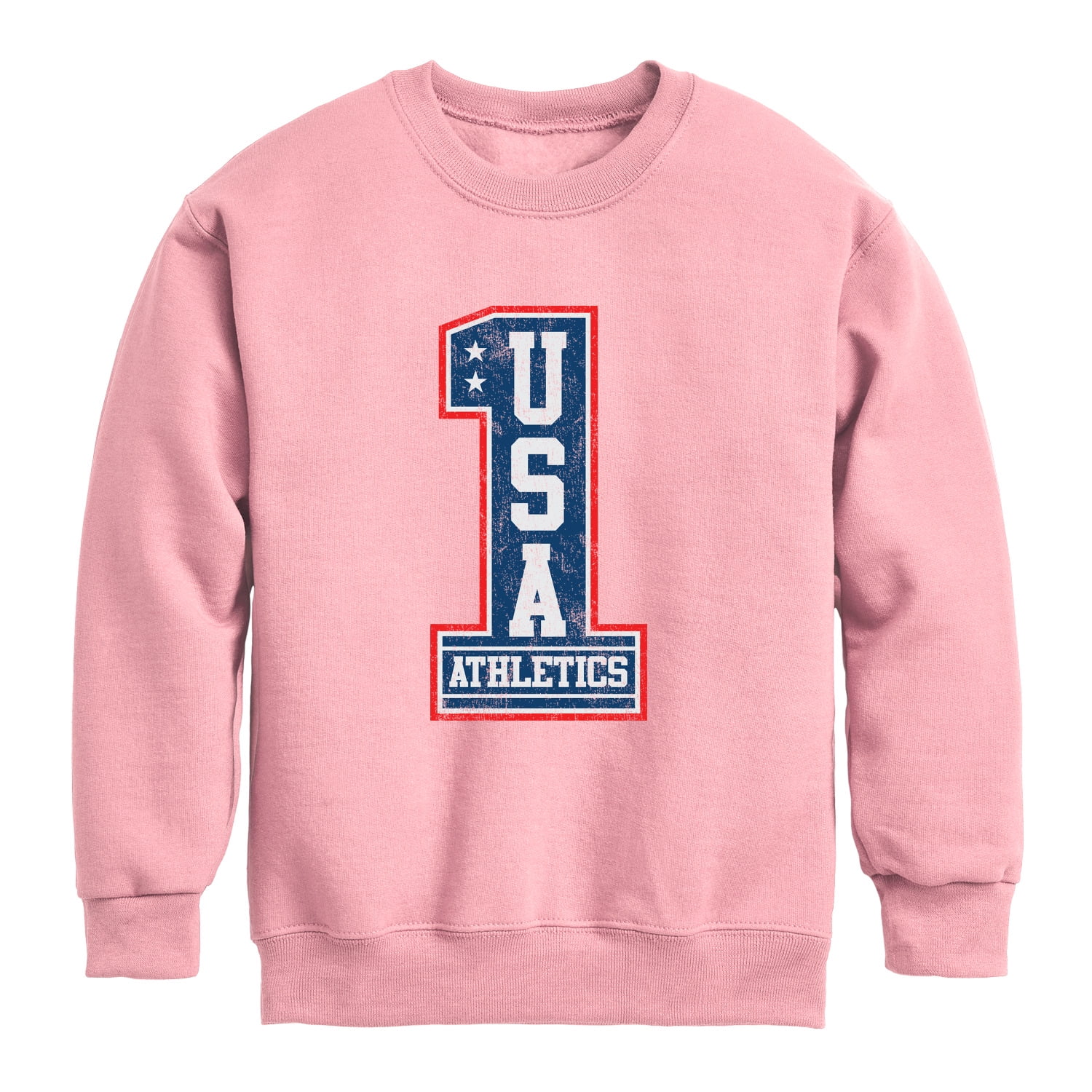 Instant Message - Number One USA Athletics Boys Graphic Long Sleeve Fleece Sweatshirt