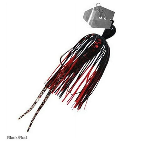 UPC: 0879020000990 | Z-Man CB38-48 Original ChatterBait 3/8 oz. Black Red Lure (EZ-Skirt)