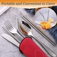 thumbnail image 4 of Travel Utensils with Case Reusable Silverware Portable Camping Utensils Cutlery Set 7pcs Lunch Utensil Kit Stainless Steel Flatware Set Including Knife Fork Spoon Chopsticks Straws Cleaning Brush, 4 of 7