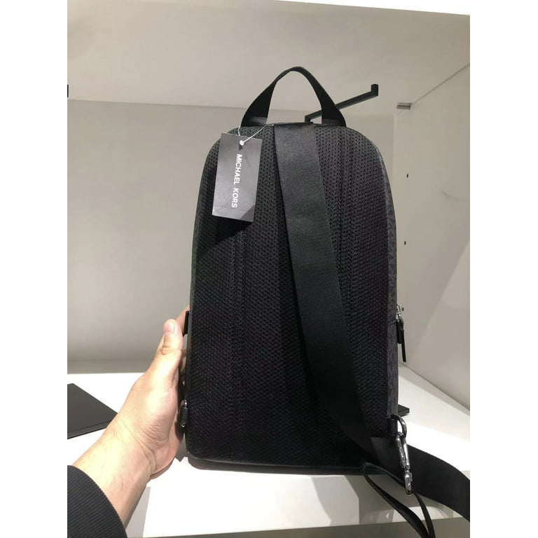 Michael Kors Cooper Medium Brown Signature Neon Stripe Backpack Sling Pack  Bag 
